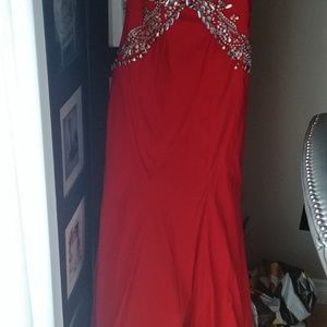 Rachel Allan Dresses - Red Embellished Open Back Dress Rachel Allan Dresses - Red Embellished Open Back Dress